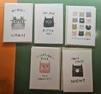 5 kaarten kat illustraties, Ophalen of Verzenden, Nieuw