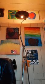 vloerlamp dimbaar met halogeen verlichting plafond leeslamp, Ophalen of Verzenden, Zo goed als nieuw, Metaal, Modern speels gebogen vormen tijdloos