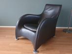 Montis Loge design fauteuil donkerbruin leer gerard vd berg, Gebruikt, Design, 75 tot 100 cm, Ophalen of Verzenden