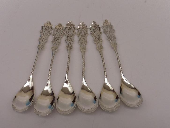 6 zilveren theelepeltjes                                 Z11, Antiek en Kunst, Antiek | Goud en Zilver, Zilver, Ophalen of Verzenden