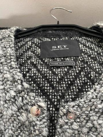 SET Urban Deluxe Jasje - Grijs/Zwart wollen beschikbaar voor biedingen