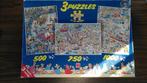 Jan van Haasteren 3in1, Ophalen of Verzenden, 500 t/m 1500 stukjes, Zo goed als nieuw, Legpuzzel