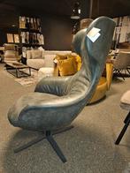 Oorfauteuil draai fauteuil peaches groen leder  opruiming, Huis en Inrichting, Fauteuils, Ophalen of Verzenden, Nieuw, 75 tot 100 cm
