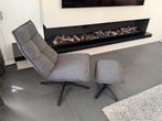 Te koop: Marcus fauteuil plus voetenbank kleur grijs., Huis en Inrichting, Fauteuils, Ophalen, 75 tot 100 cm, Zo goed als nieuw