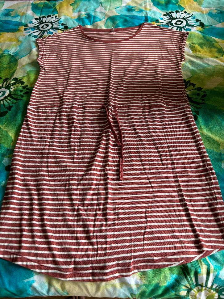 Only jurkje bruin / wit mt L, Kleding | Dames, Jurken, Zo goed als nieuw, Maat 42/44 (L), Bruin, Boven de knie, Ophalen of Verzenden