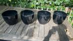 4 zwarte bloempotten voor binnen, Ophalen, Gebruikt, Rond, Binnen