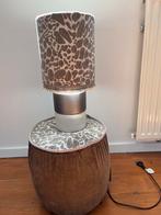 Lamp en poef, leuke stof panter met rib, past bijelkaar, Huis en Inrichting, Ophalen, Zo goed als nieuw
