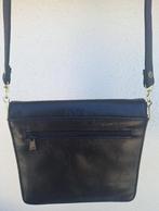 zwart lederen schoudertas Biracci Italy, Overige merken, Zwart, Ophalen of Verzenden, Zo goed als nieuw