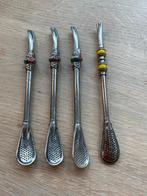 Vintage Verzilverde Bombilla's Yerba Mate - 4 Stuks, Ophalen of Verzenden
