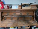 Mooie eiken kapstok met 9 dubbele haken, Ophalen of Verzenden, Gebruikt, Hout, Wandkapstok