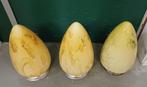 Art Deco plafond lamp - 3 stuks, Ophalen, Gebruikt, Glas, Menhir