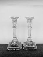 Stel Kandelaars Brockwitz Persglas Art Deco, Ophalen of Verzenden, Glas