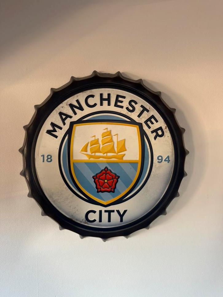 Manchester city bierdop, Verzamelen, Biermerken, Zo goed als nieuw, Glas of Glazen, Overige merken, Ophalen of Verzenden