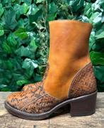 Nieuwe gave laars met blokhak en pythonleer sendra maat 37, Sendra, Bruin, Lage of Enkellaarzen, Nieuw