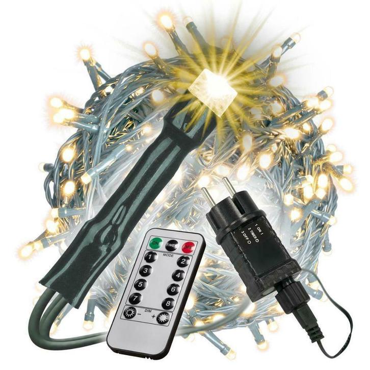 400 LED lichtketting 50 Meter Warm Wit 8 functies Incl. RC, Diversen, Kerst, Nieuw, Ophalen of Verzenden