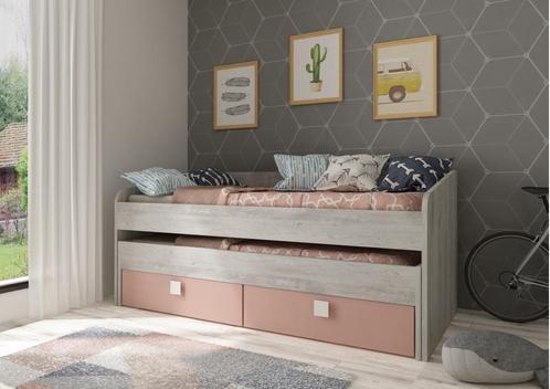 Jules kajuitbed (met onderbed en lades) - Oudroze, Kinderen en Baby's, Kinderkamer | Bedden