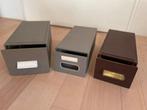 Vintage Kaartenbakken Karton - Set van 3, Overige materialen, Gebruikt, Overige typen, Ophalen of Verzenden