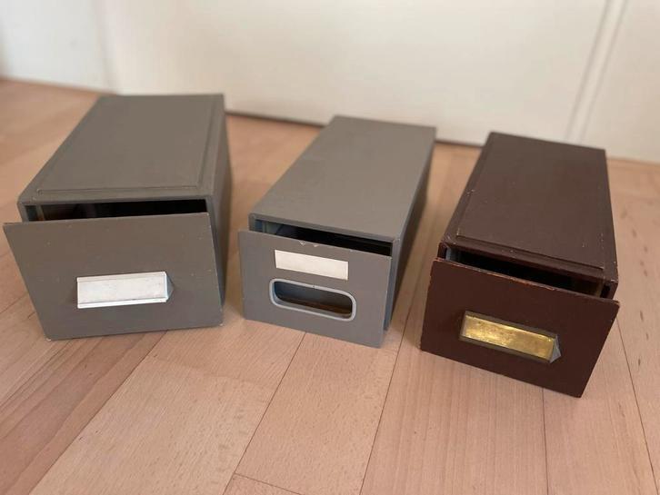 Vintage Kaartenbakken Karton - Set van 3, Huis en Inrichting, Woonaccessoires | Kapstokken, Gebruikt, Overige typen, Minder dan 100 cm
