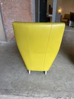 2x Leolux Dolcinea Fauteuil – Groen Leder - €399 per stuk, Ophalen of Verzenden, Zo goed als nieuw, Fauteuil stoel leolux groen