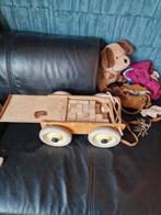 Houten blokkenkar vintage, Kinderen en Baby's, Speelgoed | Houten speelgoed, Ophalen, Gebruikt, Overige typen