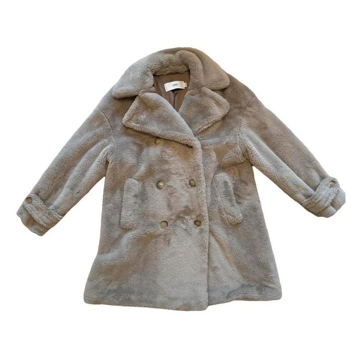 Closed jas – nep bont, grijs (maat S), Kleding | Dames, Jassen | Winter, Zo goed als nieuw, Maat 38/40 (M), Grijs, Ophalen of Verzenden