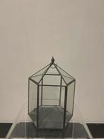 Glazen windlicht met deurtje - 30cm hoog, Antiek en Kunst, Ophalen of Verzenden