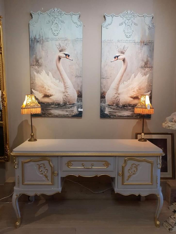 Gerestylde Queen Ann Commode/Kaptafel, Huis en Inrichting, Tafels | Kaptafels, Ophalen of Verzenden