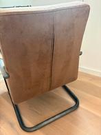 Bruine Suède-kunstleren Stoel met Stalen Voet, Huis en Inrichting, Fauteuils, Ophalen, Gebruikt, Minder dan 75 cm, Metaal