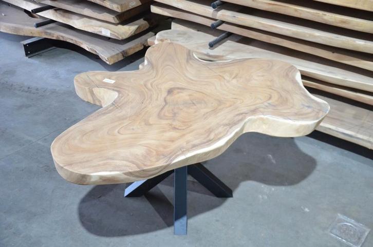 Suar boomstamtafel BT951 120 - 170 cm, Huis en Inrichting, Woonaccessoires | Overige, Nieuw, Ophalen