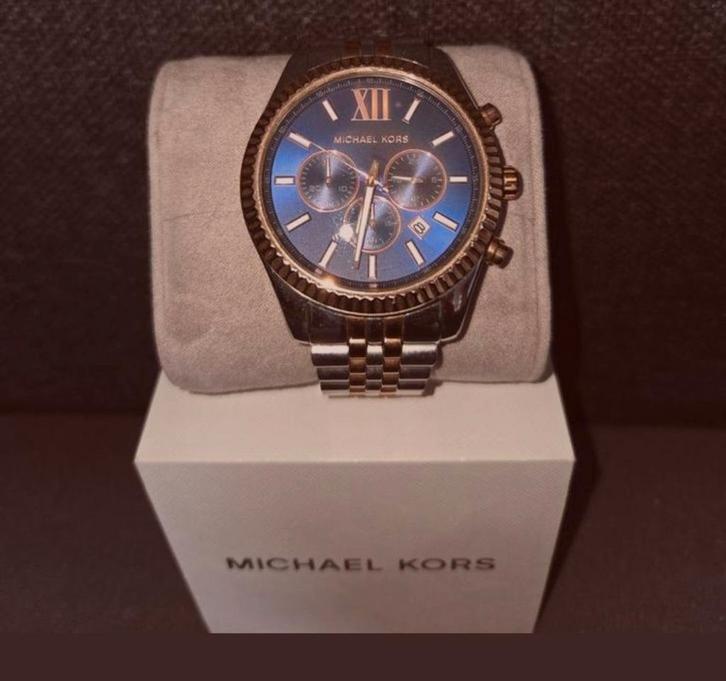Michael Kors Horloge - Blauwe Wijzerplaat, Sieraden, Tassen en Uiterlijk, Horloges | Heren, Gebruikt, Polshorloge, Overige merken