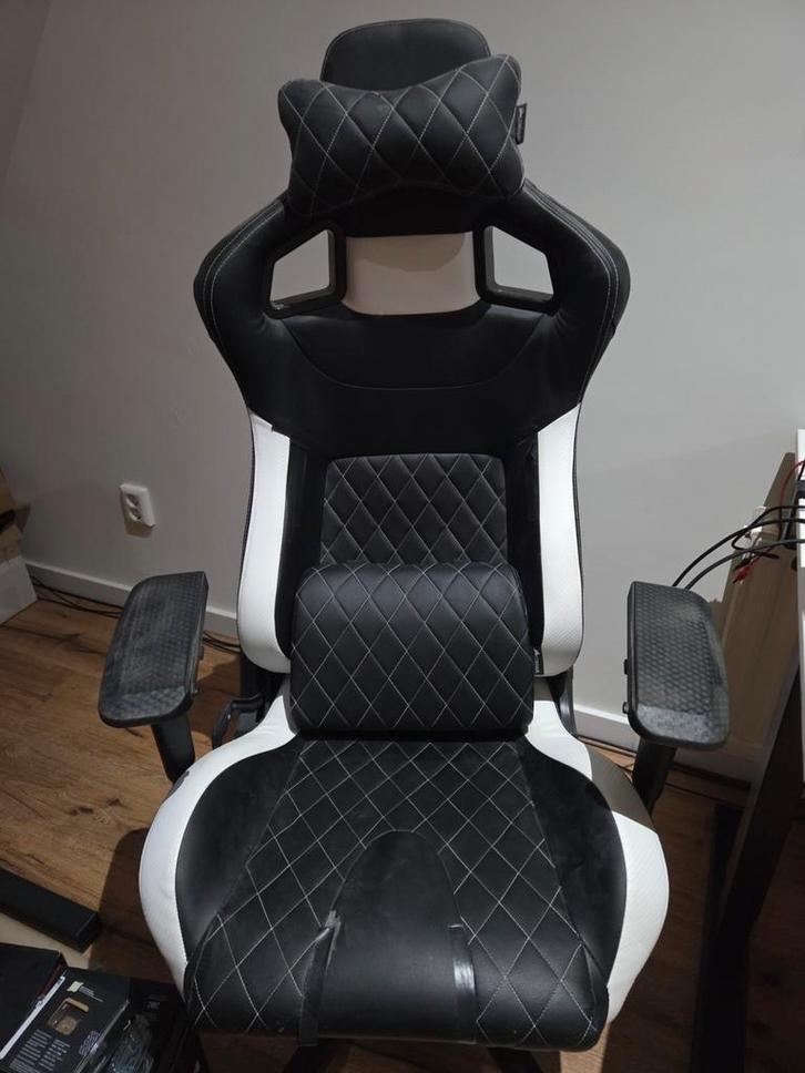 Corsair T1 white bureaustoel gamestoel zie omschrijving, Huis en Inrichting, Bureaustoelen, Gebruikt, Bureaustoel, Wit, Gaming bureaustoel