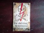 Leuk oud Pools emaille electriciteitsbordje, 24.5 x 14.5 cm, Verzenden