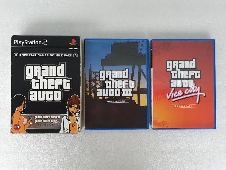 PS2: GTA - Double Pack, Spelcomputers en Games, Games | Sony PlayStation 2, Gebruikt, Avontuur en Actie, 1 speler, Vanaf 18 jaar