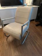 Creme leren fauteuil van Henders en Hazelmet Angelica, Huis en Inrichting, Fauteuils, Ophalen of Verzenden, Gebruikt, Metaal, Modern