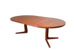 Grote ronde ovale tafel jaren 60 70 80 teak, Ophalen, Gebruikt, 100 tot 150 cm, Teakhout