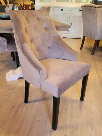 *VOORRAAD* 4 Landelijke Eetkamerstoelen Walter Knoop Taupe beschikbaar voor biedingen