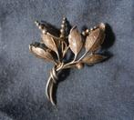 Zilveren vintage broche bloemmotieven Andreas Daub Pforzheim, Minder dan 4 cm, Ophalen of Verzenden, Zo goed als nieuw, Zilver