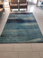Blauw hoogpolig vloerkleed - nog prima voor 2e ronde!, Ophalen, Gebruikt, Blauw, 150 tot 200 cm