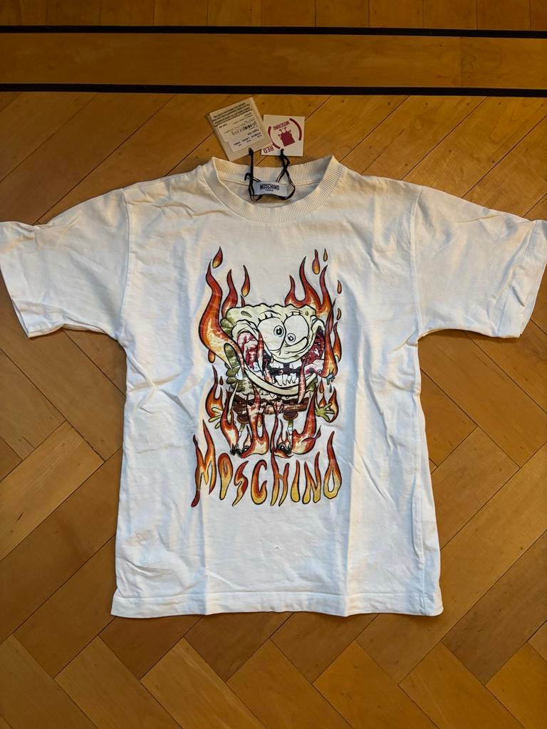 Moschino Teen wit  T-shirt - SpongeBob Design maat 140!, Ophalen of Verzenden, Gebruikt, Moschino, Jongen of Meisje