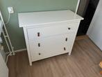 IKEA Hemnes Ladekast met lederen grepen, Huis en Inrichting, Ophalen, Overige materialen, Gebruikt, Wit