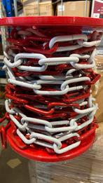 Rood met witte afzet ketting 12.5 meter lang 6mm ketting, Ophalen of Verzenden, Zo goed als nieuw
