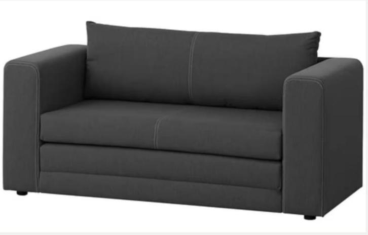 IKEA ASKEBY Slaapbank Zwart 2 Personen, Huis en Inrichting, Slaapkamer | Slaapbanken, Gebruikt, 140 cm, 190 cm of minder, Tweepersoons
