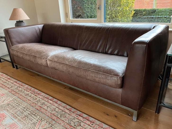 Topkwaliteit lederen Jencikova bank - zo goed als nieuw!, Huis en Inrichting, Banken | Bankstellen, Zo goed als nieuw, Rechte bank