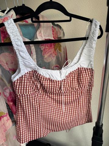 Zara gingham print korset topje beschikbaar voor biedingen