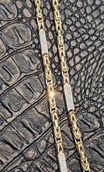 Prachtige Koningsketting 14karaat goud met zirkonia steen, Ophalen of Verzenden, Nieuw, Goud, Goud