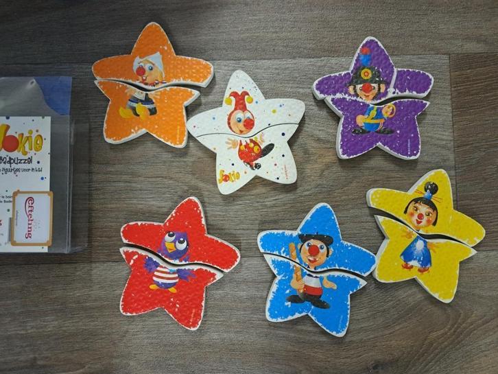 Bad puzzels enkeling jokie en jet 6 stuks, Verzamelen, Efteling, Gebruikt, Overige typen, Ophalen of Verzenden