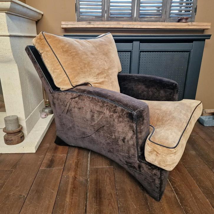Schitterende Bart van bekhoven fauteuil, Huis en Inrichting, Fauteuils, Zo goed als nieuw, Leer, Stof, 50 tot 75 cm, 75 tot 100 cm
