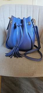 Leer tas blauw/paars, Sieraden, Tassen en Uiterlijk, Tassen | Damestassen, Ophalen of Verzenden, Zo goed als nieuw, Blauw, Schoudertasje