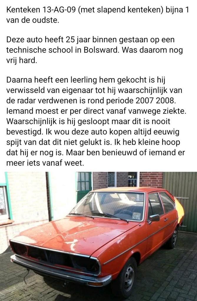 Gezocht : Volkswagen Passat B1 1973 1974 ect., Auto-onderdelen, Carrosserie en Plaatwerk, Ophalen