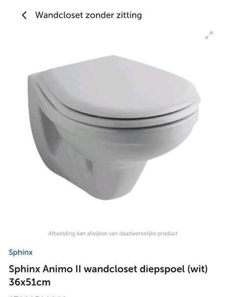 Sphinx

Sphinx Animo II wandcloset diepspoel (wit) 36x51cm, Doe-het-zelf en Verbouw, Sanitair, Zo goed als nieuw, Toilet, Ophalen of Verzenden